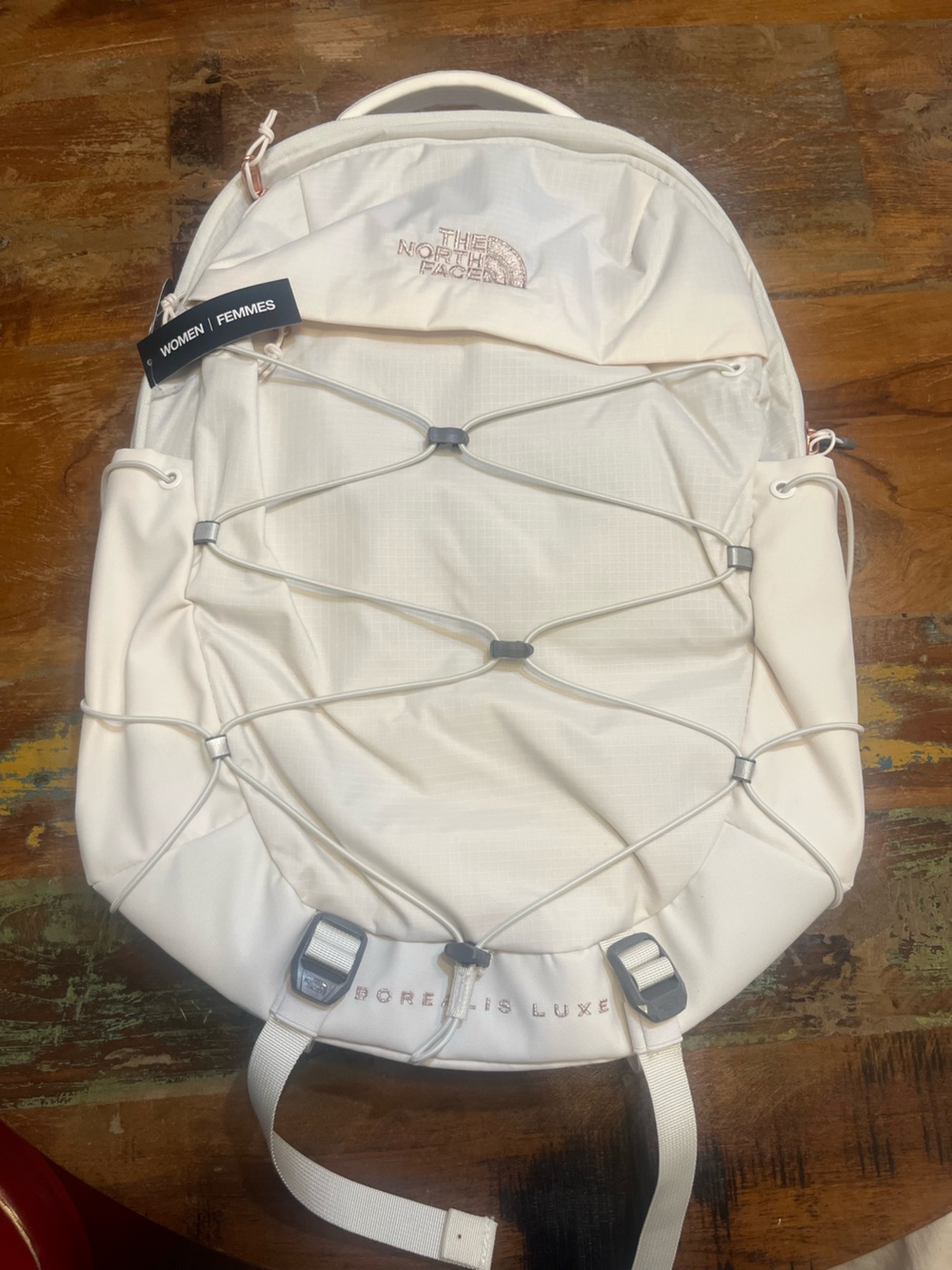 NWT North Face Borealis Luxe Backpack
Gardenia White with Burnt Coral Metallic - Picture 3 of 11
